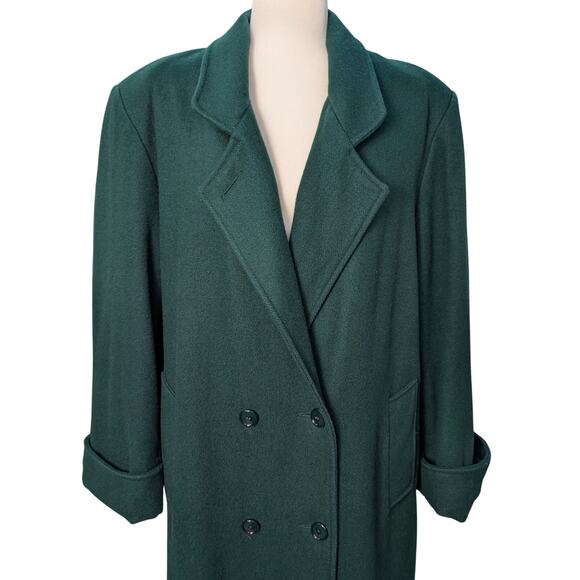 Vintage Forest Green 80% Wool Double Breasted Coat 3XL/24W - Picture 5 of 10